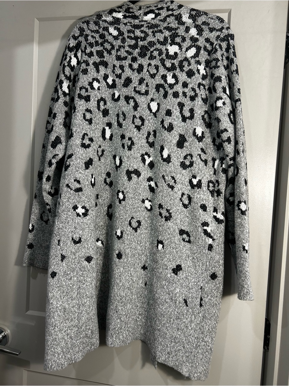 Nine West | Open-Front Cardigan | Women’s | Grey and Black Leopard | XXL - Picture 10 of 12